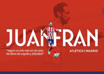Siguen las renovaciones en el Atleti: Juanfran firma otro año