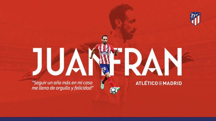 Juanfran renueva con el Atlético.
