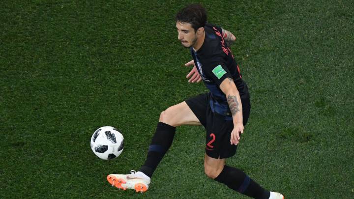 Vrsaljko, lateral del Atlético, en el Argentina-Croacia.