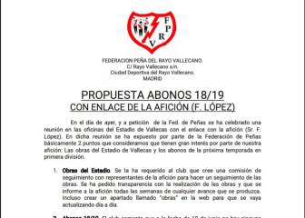 Las Peñas presentaron una propuesta de abonos al club