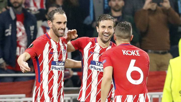 Godín, Gabi y Koke, juntos en la final de la Europa League con el Atlético