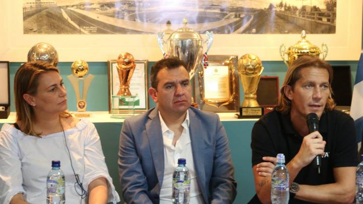 Míchel Salgado durante la rueda de prensa.
