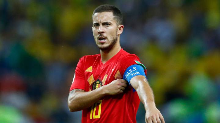 Hazard, durante un partido del Mundial.