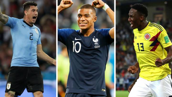 Giménez, Mbappé y Yerry Mina.