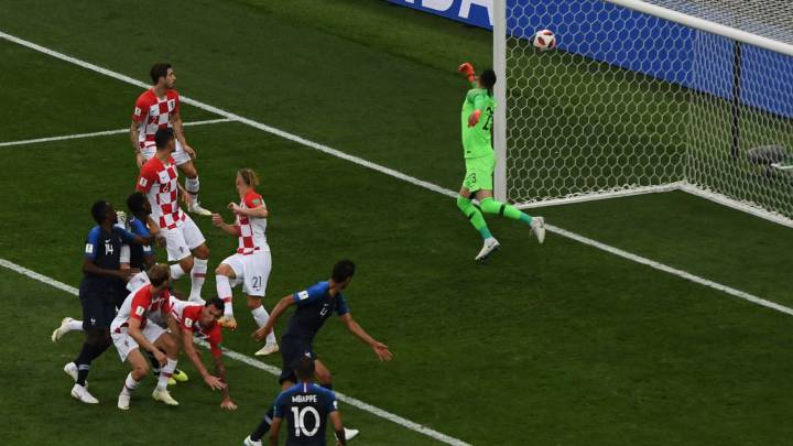 Gol en propia portería de Mandzukic en una falta botada por Griezmann.