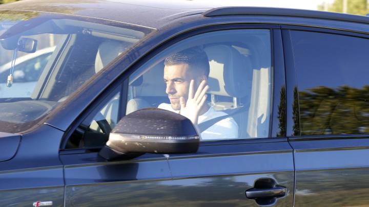 Dani Ceballos, a su llegada a Valdebebas.