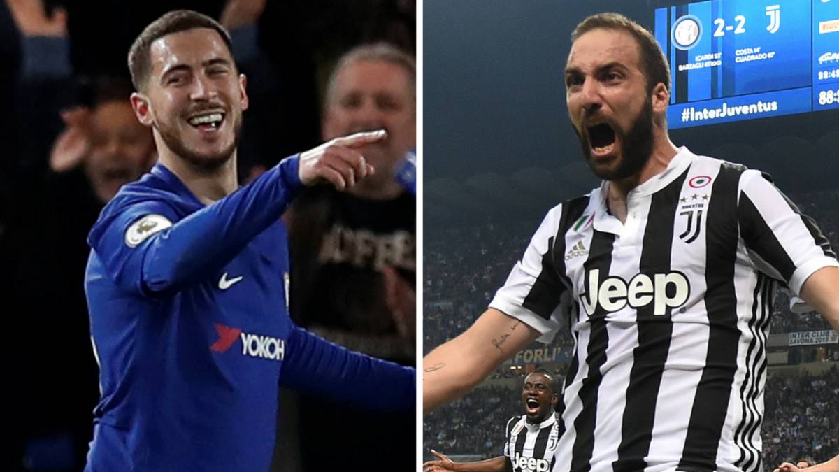 Eden Hazard (Chelsea) y Gonzalo Higuaín (Juventus).