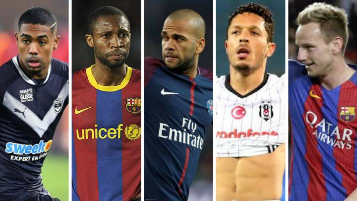 Malcom, Seydou Keita, Dani Alves, Adriano e Ivan Rakitic.