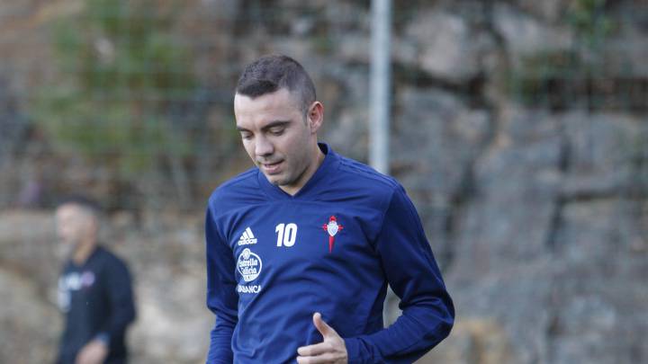 Iago Aspas ejercitándose en las instalaciones de A Madroa durante la pretemporada.