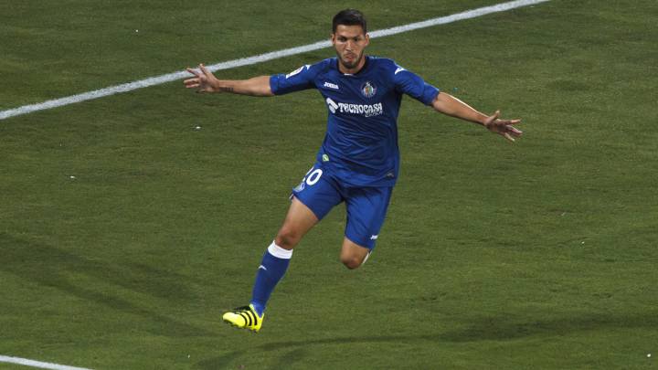 Pacheco celebra un gol con el Getafe