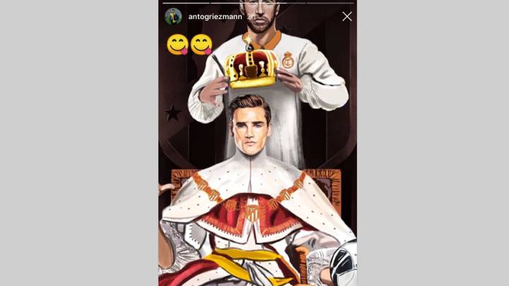 Griezmann posts image of Sergio Ramos crowning him