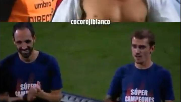 Griezmann "imitando" a Vivas.