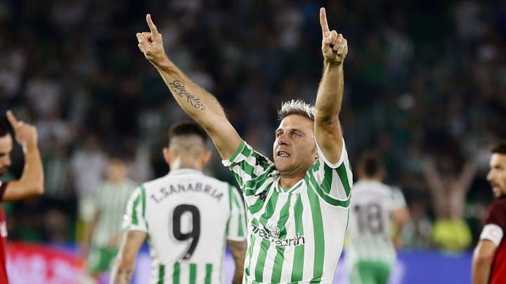 Joaquín celebrando el gol.