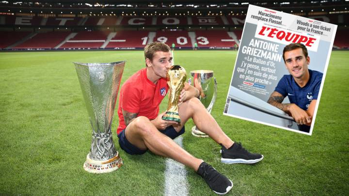 Griezmann posa con los trofeos ganados este año