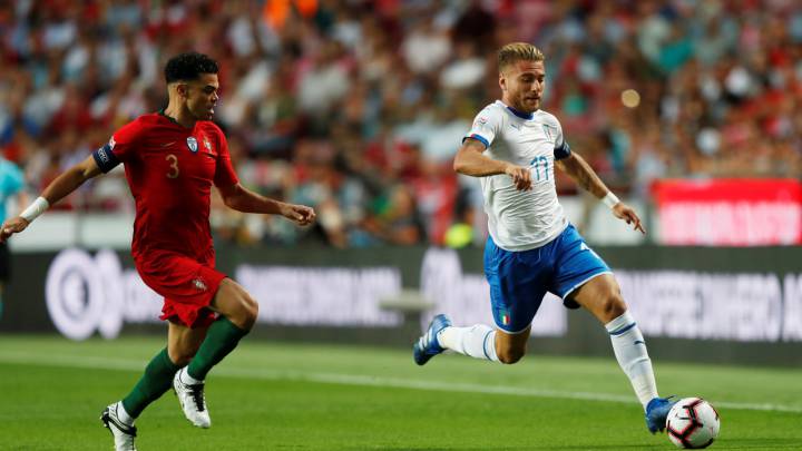 Pepe, en el partido entre Italia y Portugal de la Liga de las Naciones.