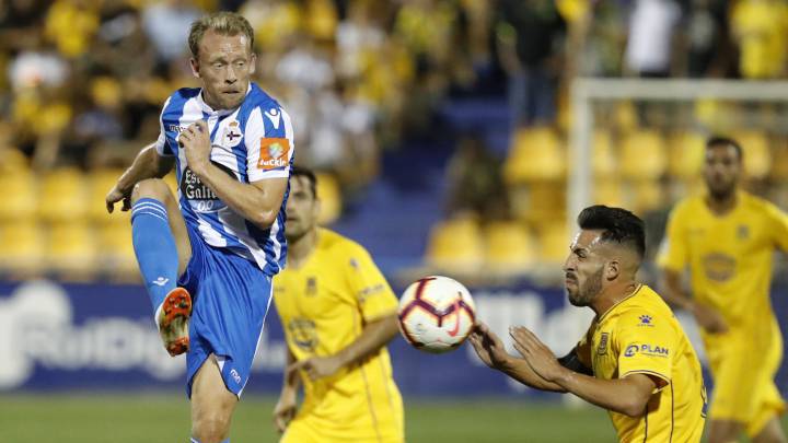 Krohn-Dehli durante el partido ante el Alcorcón.