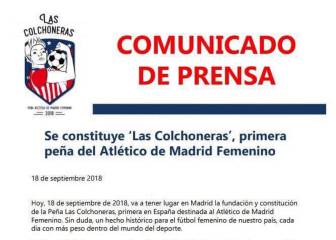 Colchoneras: nace la primera peña del Atlético Femenino