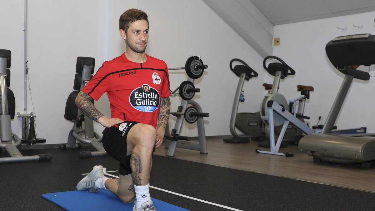 Fede Cartabia realiza un entrenamiento con el Deportivo