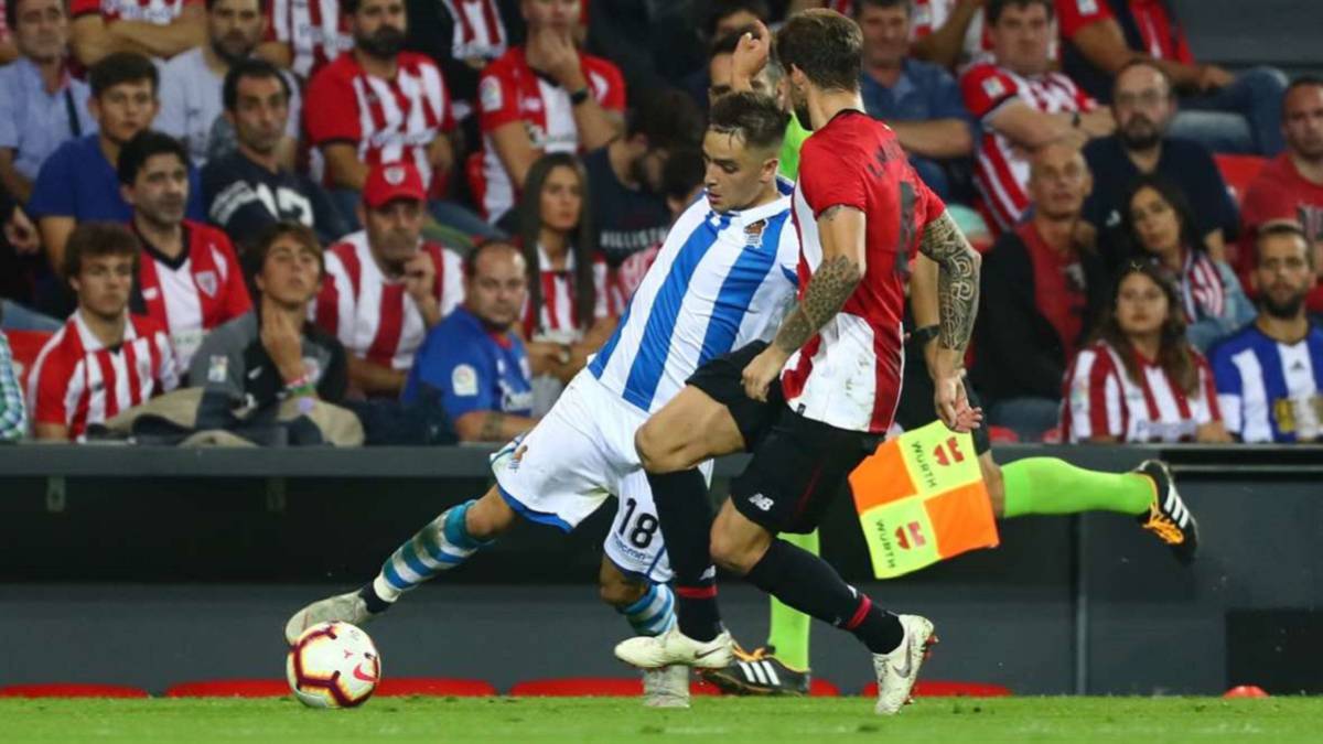 Gorosabel fue titular con la Real Sociedad en el derbi ante el Athletic.