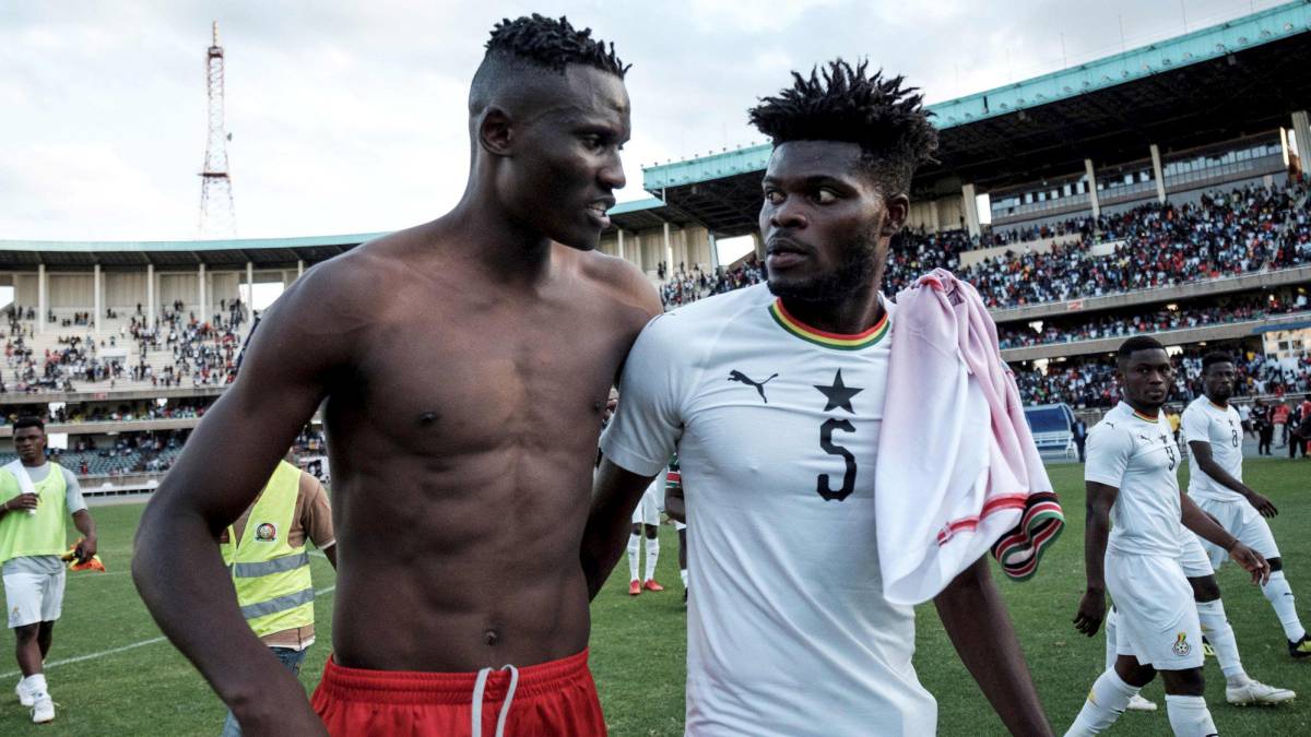 Thomas, del Atlético, en el último partido de Ghana ante Kenia.