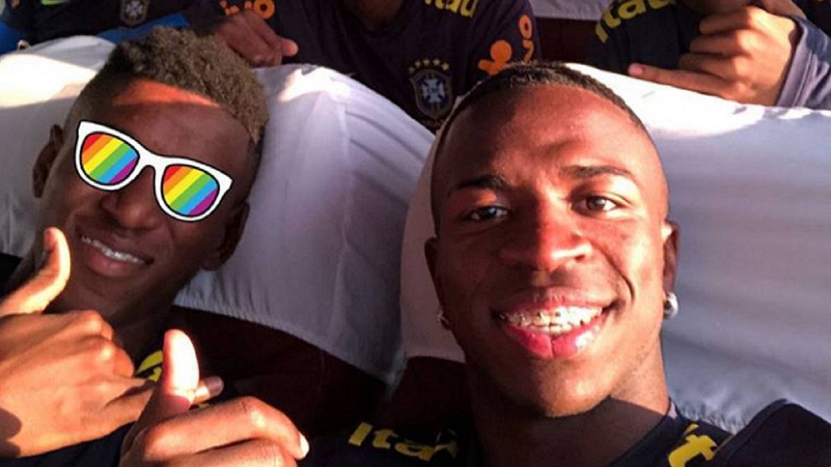 Vinicius y Rodrygo, futuro ataque del Madrid, juntos en Brasil