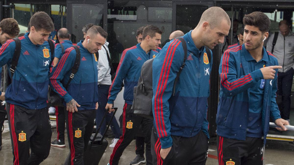 La selección española de viaje.