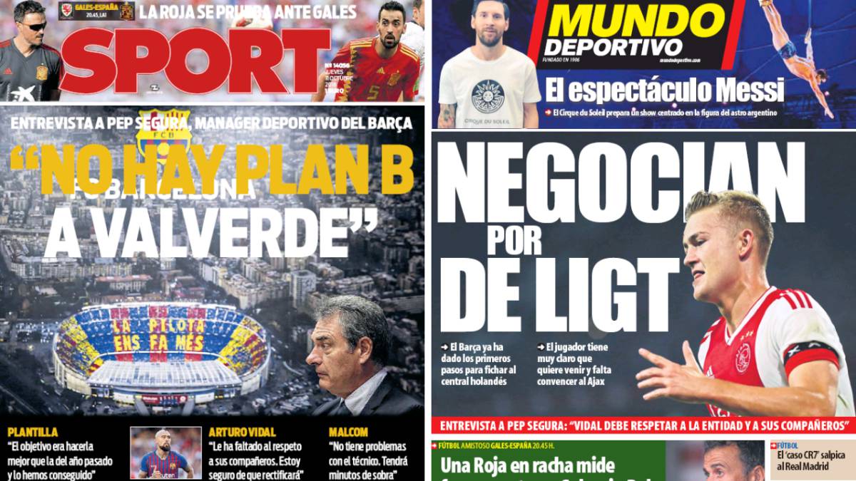 Portadas de 'Sport' y 'Mundo Deportivo' del jueves, 11 de octubre de 2018.