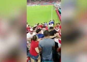 Así fue la terrible batalla campal entre los hinchas de Perú y Chile en pleno partido