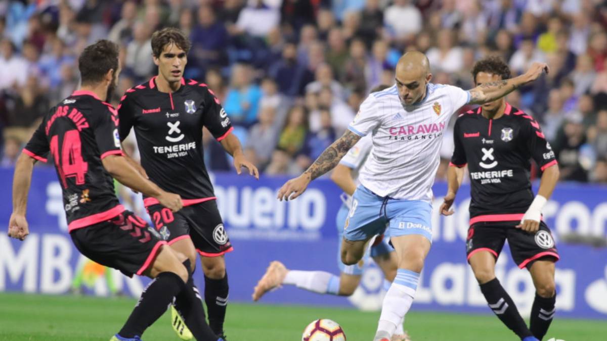 Zaragoza 1 - Tenerife 1: goles, resultado y resumen del partido