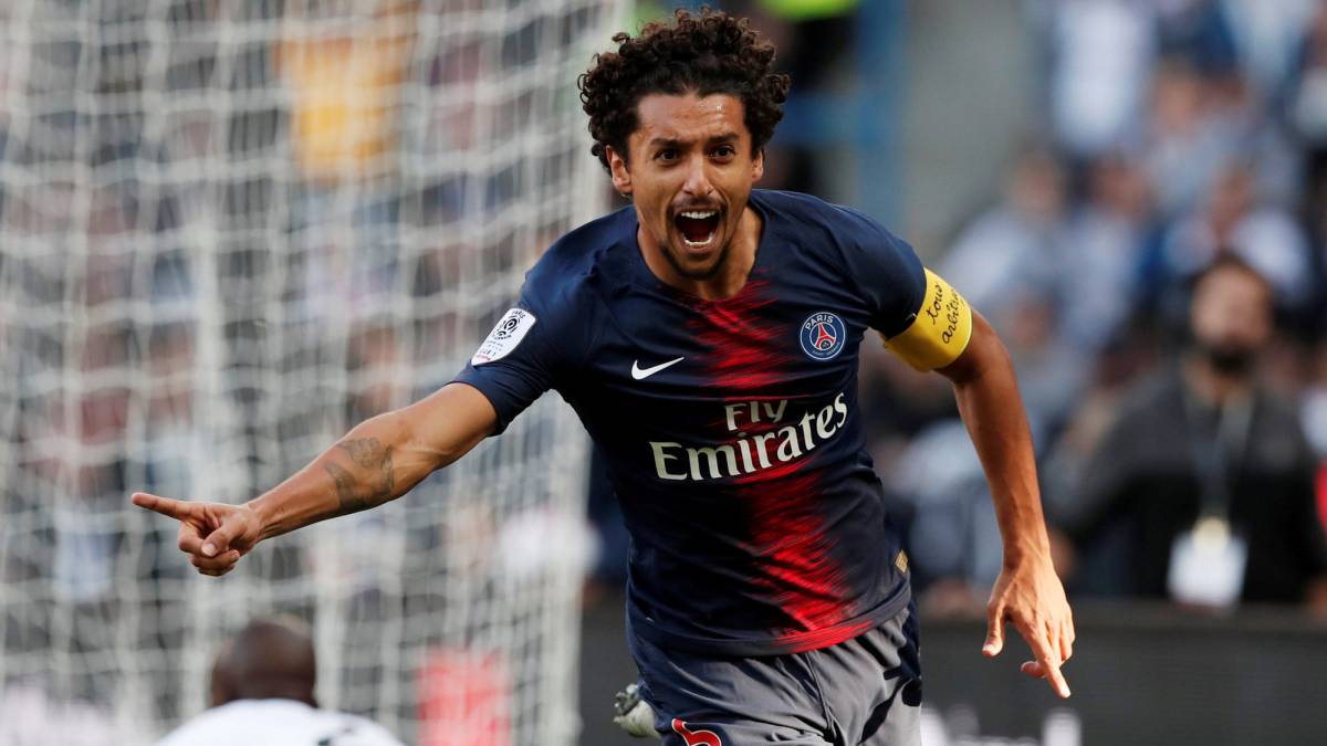 Marquinhos celebra un gol ante el Amiens