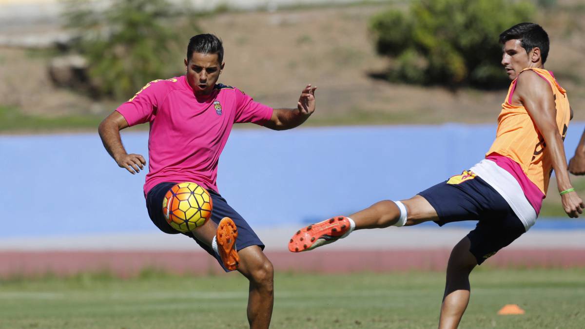 David Simón y Vicente, en un entrenamiento en su etapa en Las Palmas.