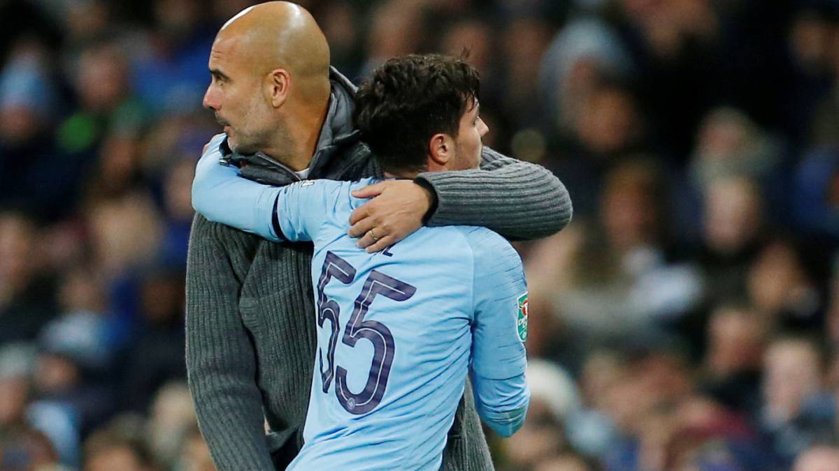 Brahim Díaz y Guardiola durante un encuentro del City