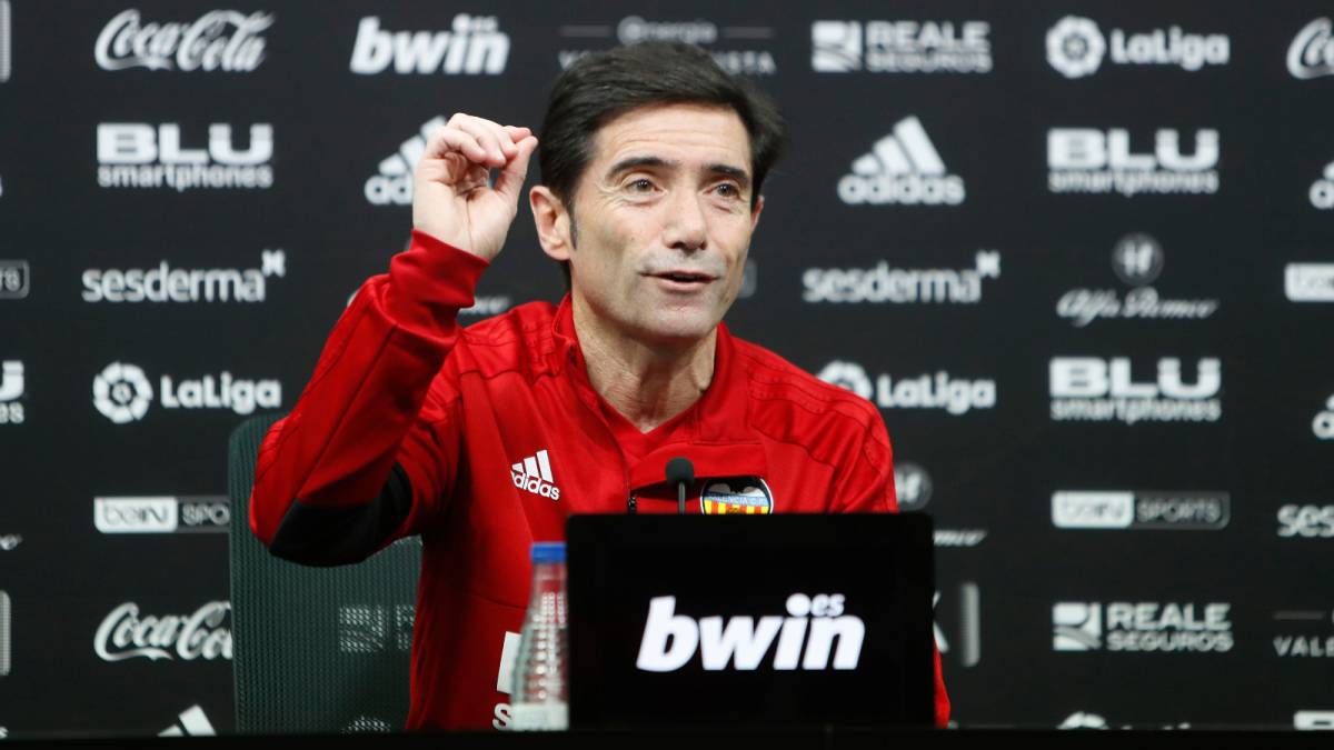 Marcelino, en la rueda de prensa previa al Getafe.