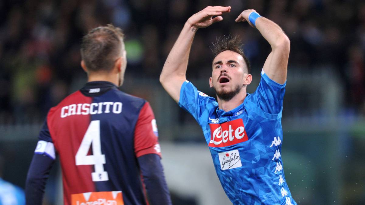 Fabián celebra su gol ante el Genoa.