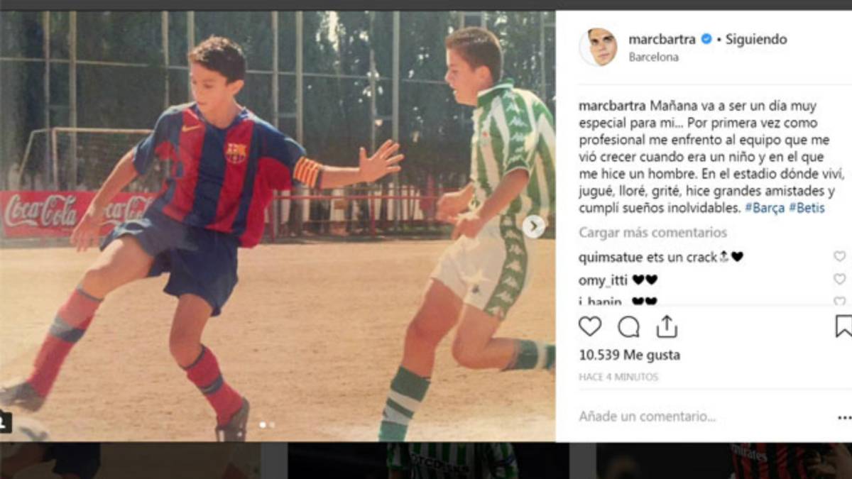 Bartra: "Será muy especial; allí cumplí sueños inolvidables"