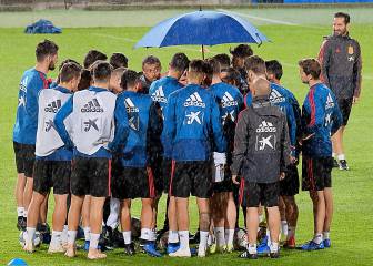 El entrenamiento de la Selección en el estadio de Gran Canaria