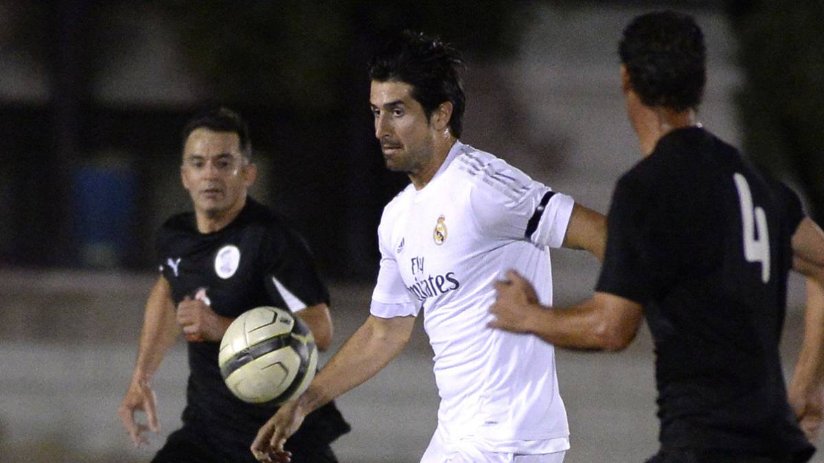 De la Red en un partido con los veteranos del Real Madrid.