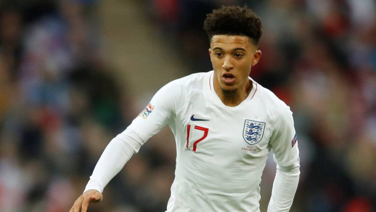 Jadon Sancho, en el partido de la Liga de Naciones que enfrentó a Inglaterra con Croacia en Wembley.