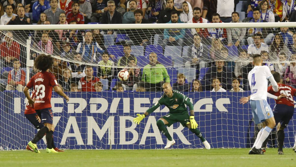Rubén en un partido con Osasuna
