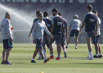 El Barça preparó el partido ante el Atleti con la baja de Rakitic