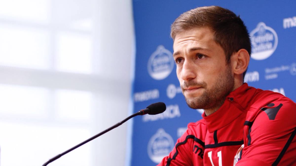 Fede Cartabia en la sala de prensa de Abegondo