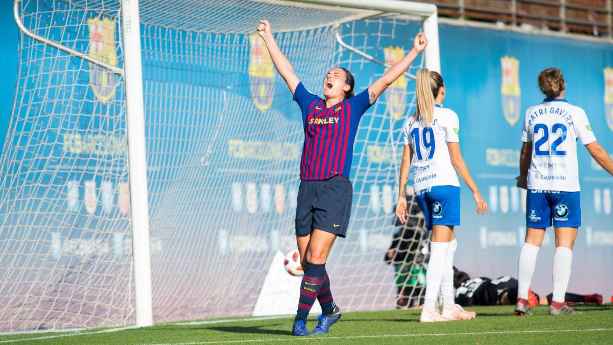 Alexia celebra el segundo gol contra el Granadilla.