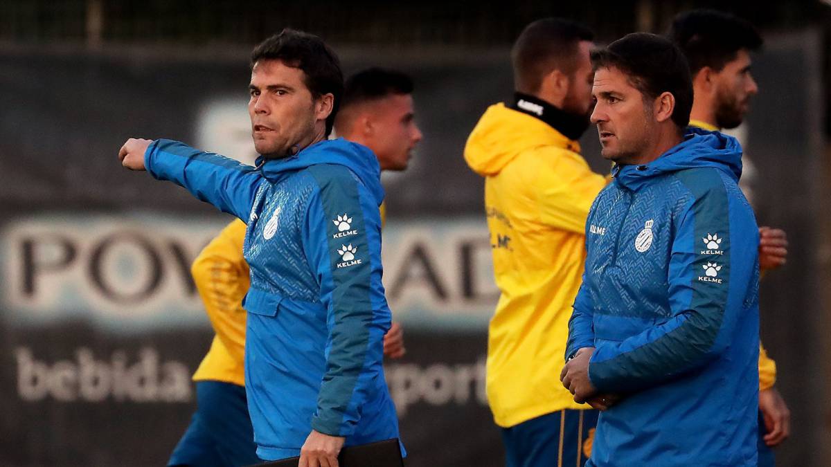 Rubi durante el entrenamiento del Espanyol