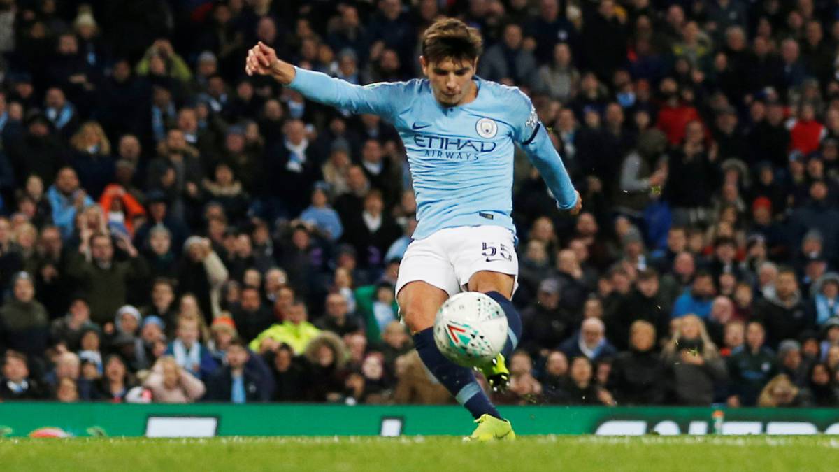 El jugador español del Manchester City, Brahim Díaz, durante un partido.