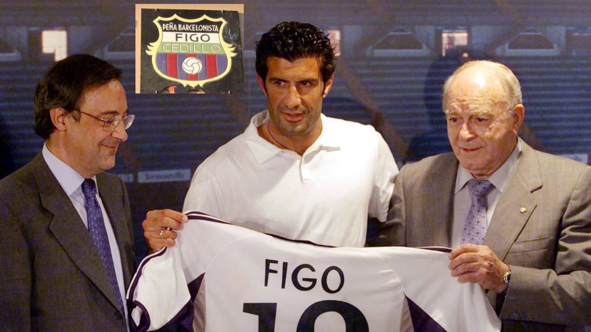 Florentino Pérez, Luis Figo y Alfredo di Stéfano.