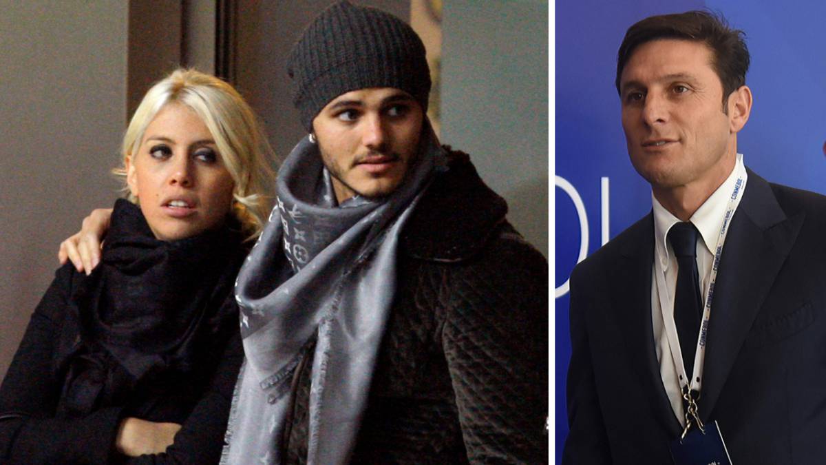 Wanda Nara, Mauro Icardi y Javier Zanetti, en imágenes de archivo.