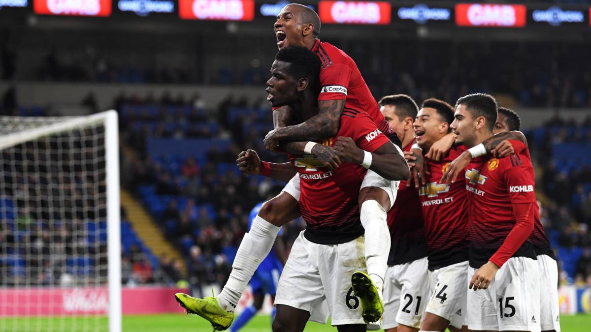 Los jugadore del United celebran un gol