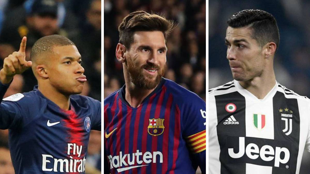 Mbappé, Messi y Cristiano Ronaldo.