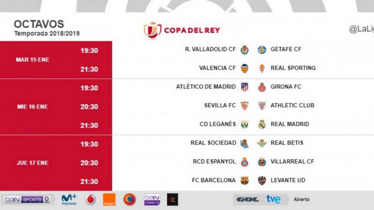 Ya se conocen los horarios de la vuelta de octavos de Copa