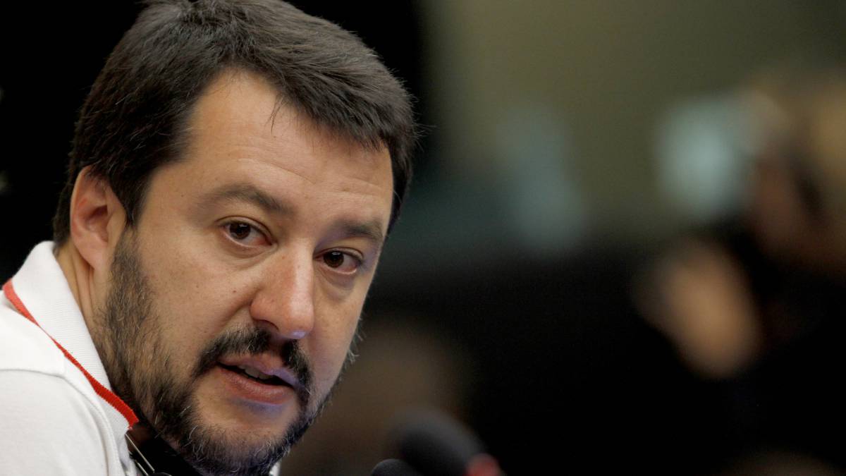 Matteo Salvini durante un discurso.